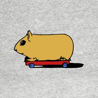 Cute Cartoon Guinea Pig / Hamster on Skateboard T-Shirt